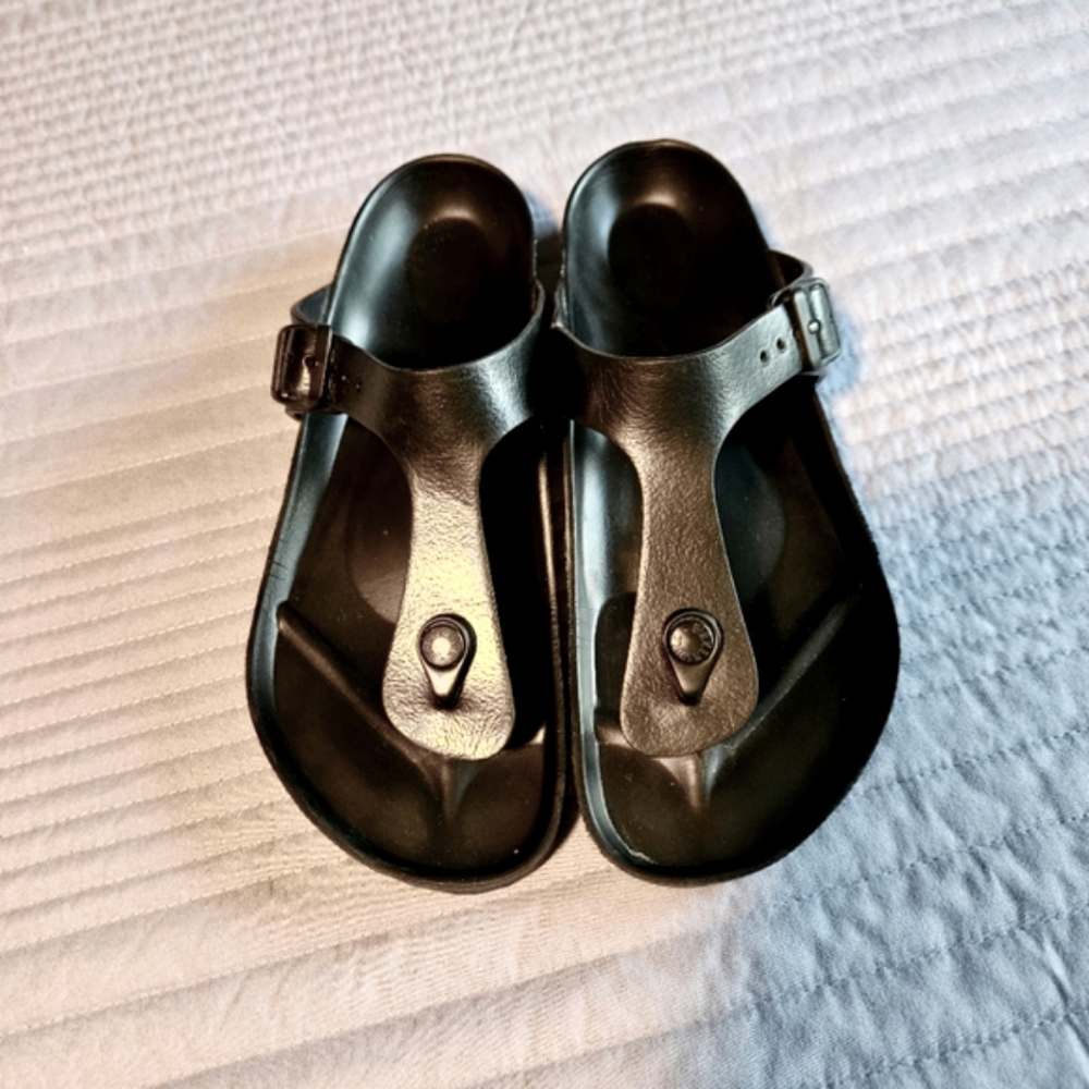 Birkenstock Thong Sandal Womens Size 11 Black Gizeh Essentials EVA Solid Classic